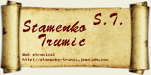 Stamenko Trumić vizit kartica